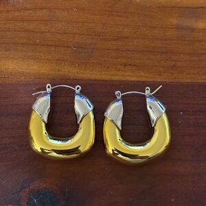 Lizzie Fortunato Organic Hoops in Mixed Metal